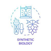 synthétique la biologie bleu pente concept icône. synthétique organismes, hybride agriculture. génie biologique cultivation. rond forme ligne illustration. abstrait idée. graphique conception. facile à utilisation dans article vecteur