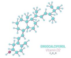 ergocalciférol d2 vitamine molécules formule structure vecteur