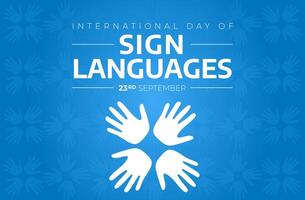 international journée de signe langues bleu Contexte vecteur