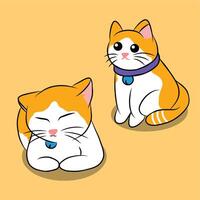 Facile mignonne Orange chat fond d'écran vecteur