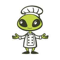 extraterrestre logo - une mignonne femelle chef extraterrestre plat icône illustration vecteur