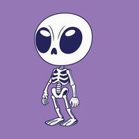 extraterrestre icône - une marrant squelette extraterrestre illustration plat conception vecteur