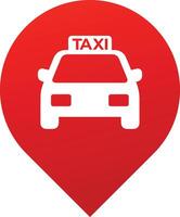 Taxi dans une épingle logo conception vecteur