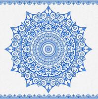 mandala bleu décoratif sur fond blanc vecteur