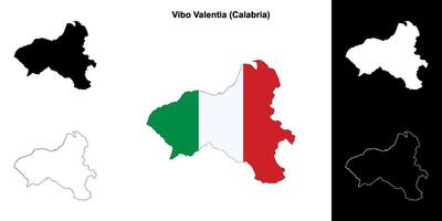 vibo valentine Province contour carte ensemble vecteur