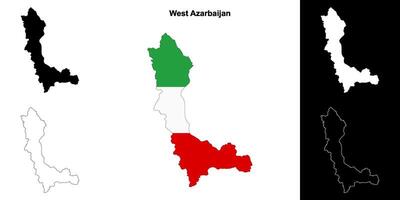 Ouest azarbaijan Province contour carte ensemble vecteur