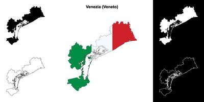 venezia Province contour carte ensemble vecteur