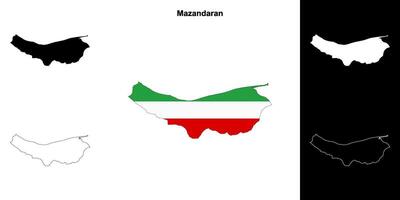Mazandaran Province contour carte ensemble vecteur
