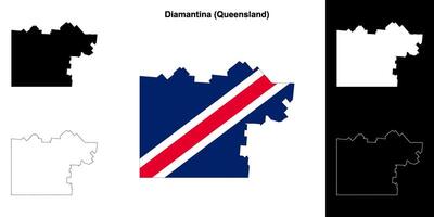 diamantine, Queensland contour carte ensemble vecteur