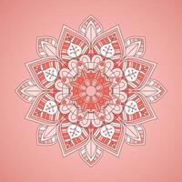 élégant Contexte avec décoratif mandala conception dans pastel rose couleurs vecteur