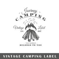 camping étiquette isolé sur blanc Contexte vecteur