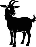 une chèvre silhouette sur blanc Contexte vecteur
