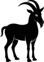 une chèvre silhouette sur blanc Contexte vecteur