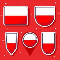 plat dessin animé illustration de Pologne nationale drapeau avec beaucoup formes à l'intérieur vecteur