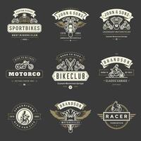 motocyclettes logos modèles conception éléments ensemble vecteur