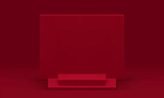 rouge mode 3d podium piédestal salle d'exposition pour produit présentation réaliste illustration vecteur