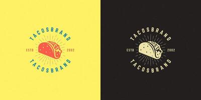 tacos logo illustration taco silhouette, bien pour restaurant menu et café badge vecteur