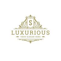luxe logo crête modèle conception illustration. vecteur