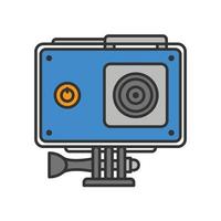 caméra d'action dans l'icône de couleur de l'étui de protection. illustration vectorielle isolée vecteur
