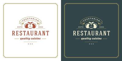 restaurant logo modèle illustration pour menu et café signe vecteur