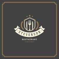 restaurant logo modèle illustration bien pour restaurant menu vecteur