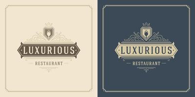 restaurant logo modèle illustration pour menu et café signe vecteur