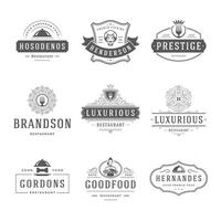 restaurant logos et badges modèles ensemble illustration vecteur