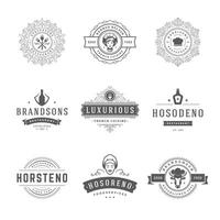 restaurant logos et badges modèles ensemble illustration. vecteur