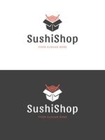 Sushi restaurant emblème logo modèle illustration. vecteur