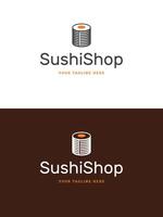 Sushi restaurant emblème logo modèle illustration. vecteur