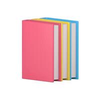 empiler de 3d Couleur livres. éducatif Littérature avec rose couverture vecteur