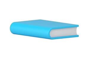 bleu brillant papier cahier de texte couverture mensonge bibliothèque académique connaissance réaliste 3d icône vecteur