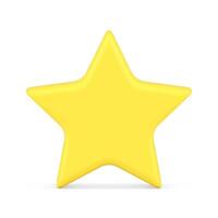 Jaune cinq pointu brillant étoile de face vue réaliste 3d icône illustration. meilleur prix bouton vecteur