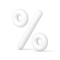 pourcentage blanc brillant symbole élégant réaliste achats badge 3d icône illustration vecteur