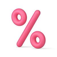 rose pourcentage 3d icône financier mathématique symbole réaliste 3d icône modèle illustration vecteur