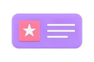 téléphone intelligent badge étoile application utilisateur interface menu la navigation la toile La technologie 3d icône vecteur