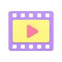 multimédia film bande numérique Les données jouer signe divertissement en train de regarder violet 3d icône vecteur