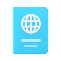 bleu papier livre globe éducatif la géographie guider classe cours affectation réaliste 3d icône vecteur