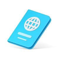 bleu étranger Langue dictionnaire globe cahier de texte académique apprentissage éducation 3d icône vecteur