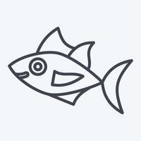 icône thon. en relation à Fruit de mer symbole. ligne style. Facile conception illustration vecteur