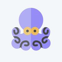 icône pieuvre. en relation à Fruit de mer symbole. plat style. Facile conception illustration vecteur