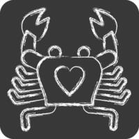 icône crabe. en relation à Fruit de mer symbole. craie style. Facile conception illustration vecteur