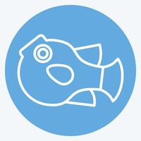 icône puffer poisson. en relation à Fruit de mer symbole. bleu yeux style. Facile conception illustration vecteur