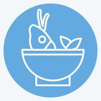 icône soupe mer. en relation à Fruit de mer symbole. bleu yeux style. Facile conception illustration vecteur