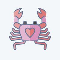 icône crabe. en relation à Fruit de mer symbole. griffonnage style. Facile conception illustration vecteur