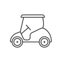 icône linéaire de chariot de golf. illustration de la ligne mince. symbole de contour. dessin de contour isolé de vecteur