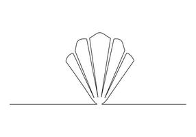 un continu ligne dessin de ouvert huître coquille coquillage symbole et bannière de beauté spa pro illustration vecteur