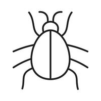 icône linéaire de coléoptère. illustration de fine ligne de virus informatique. symbole de contour de bogue de logiciels malveillants et de logiciels espions. dessin de contour isolé de vecteur