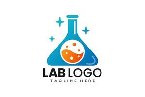 plat moderne Facile Orange liquide laboratoire logo modèle icône symbole conception illustration vecteur