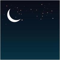 mystique nuit ciel Contexte avec plein lune, des nuages et étoiles. clair de lune nuit illustration. vecteur